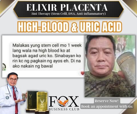 Elixir Placenta High bloo and uric acid