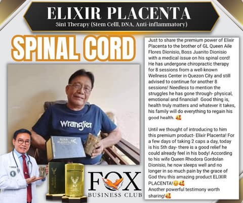 Spinal Cord Elixir Placenta Testimonial